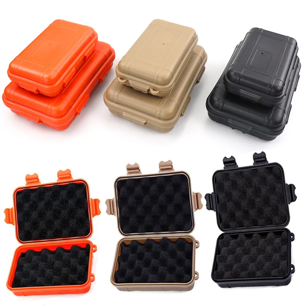 Organizer Box Survival Soil Color Plastic Waterproof Shockproof Airtight Carry Case New L/S Size Square Shape Modern Style Tools