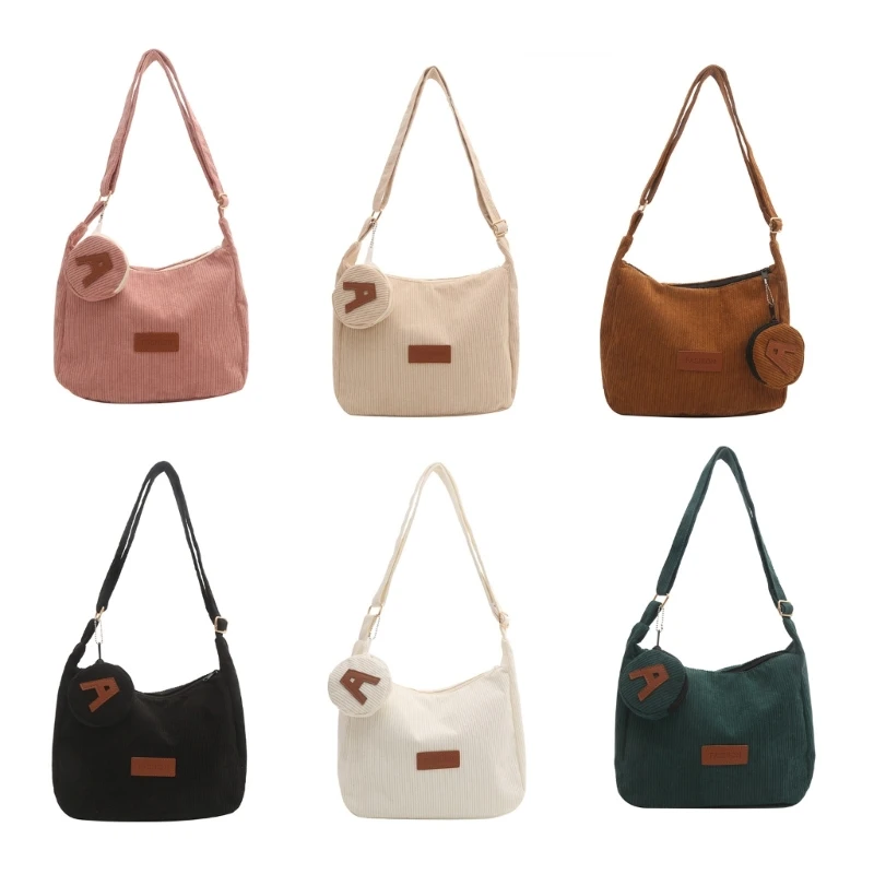 

Bag for Teen Girl Student School Bag Corduroy Crossbody Bag E74B