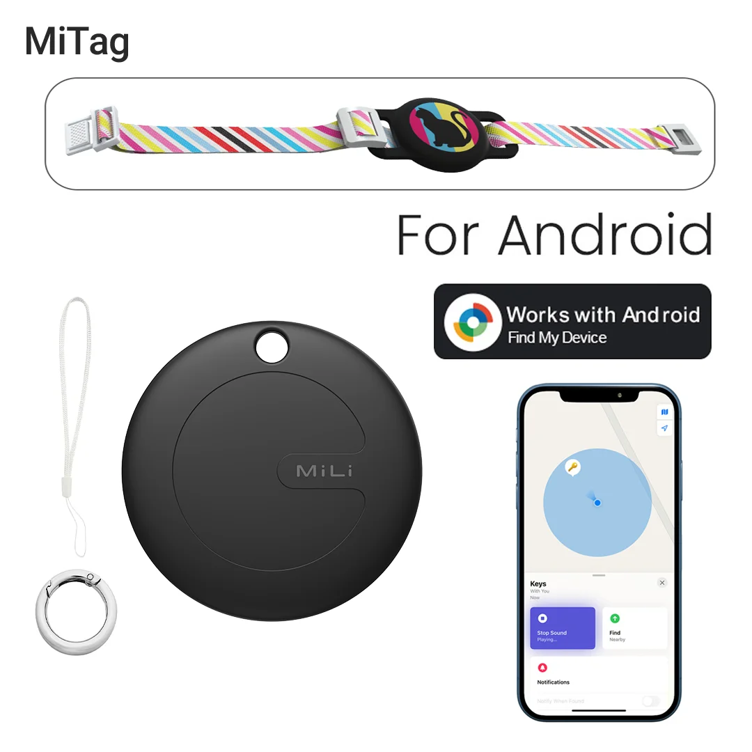 MiLi MiTag Go Bluetooth-compatibility Tracker For Android Item Finder Work With Google Find My Device