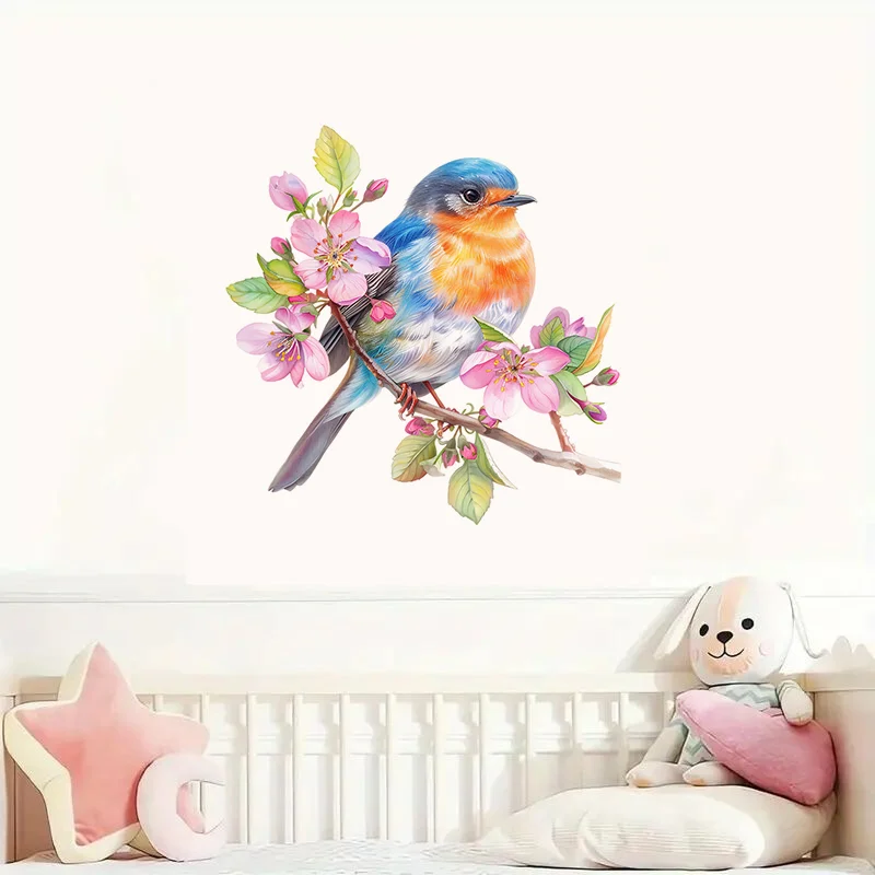 C1257# Blue Bird Toilet Stickers Decoration for Living Room Wall Bedroom and Home Decor Car Decals Self-Adhesive