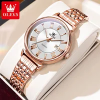 OLEVS 9997 Women's Watches Solid Stainless steel Strap Classic Elegance Roman Dial Waterproof Luminous Date Girl Wristwatch Gift 1