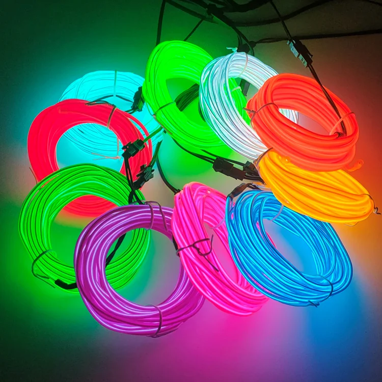 10/5/3m Multicolor Atmosphere Lighting LED Strip 5V DIY Flexible EL Cold Light Line Tube With USB Auto Decoration Ambient Lamp