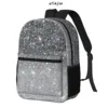 atinfor Modern Grey Glitter Sparkles Printing Women Backpack Student Bookbag School Bag for Teenage Girl Book Bag 1