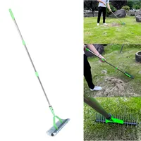 Bow Rake Dethatcher Rake Thatch Rake 3 Sections Stainless Steel Dethatcher Lawn Rake for Clearing Dead Grass Grass Grooming Rake 1