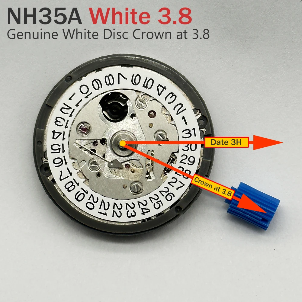 日本の本物のnh35ムーブメントクラウン、高精度のmod交換