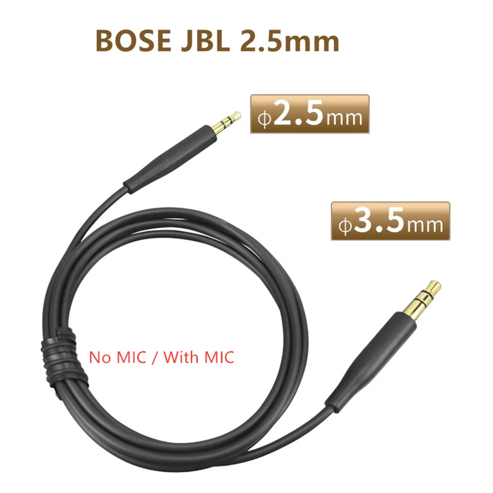 Mic Cable Headphone Audio Cord For BOSE QC35 QC25 OE2 Soundtrue Soundlink Headset 3.5 to 2.5 Pairs of Recording 140cm Or No MIC