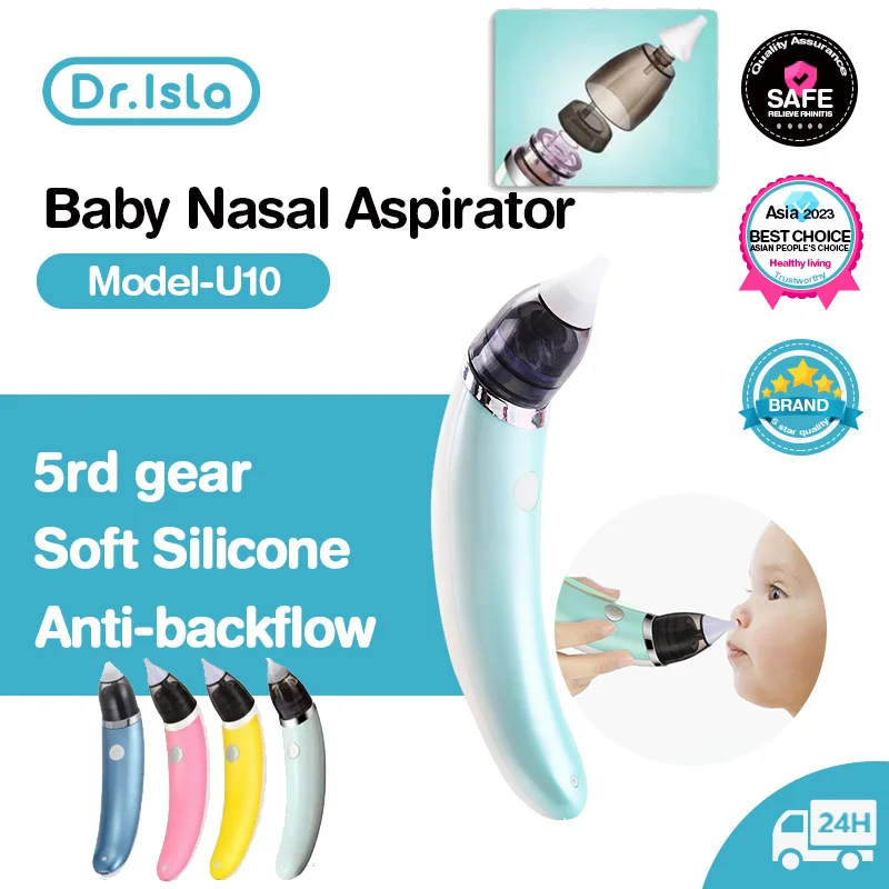 Dr.isla New Electric Baby Nasal Aspirator Electric Nose Cleaner Sniffling  Equipment Safe Hygienic Nose Snot Cleaner For Newborns