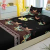 1 Simple Modern Butterfly Printed Matte Fitted Sheet, Bedroom Printed Bed Cover, Bedding (Excluding Pillowcases) 4