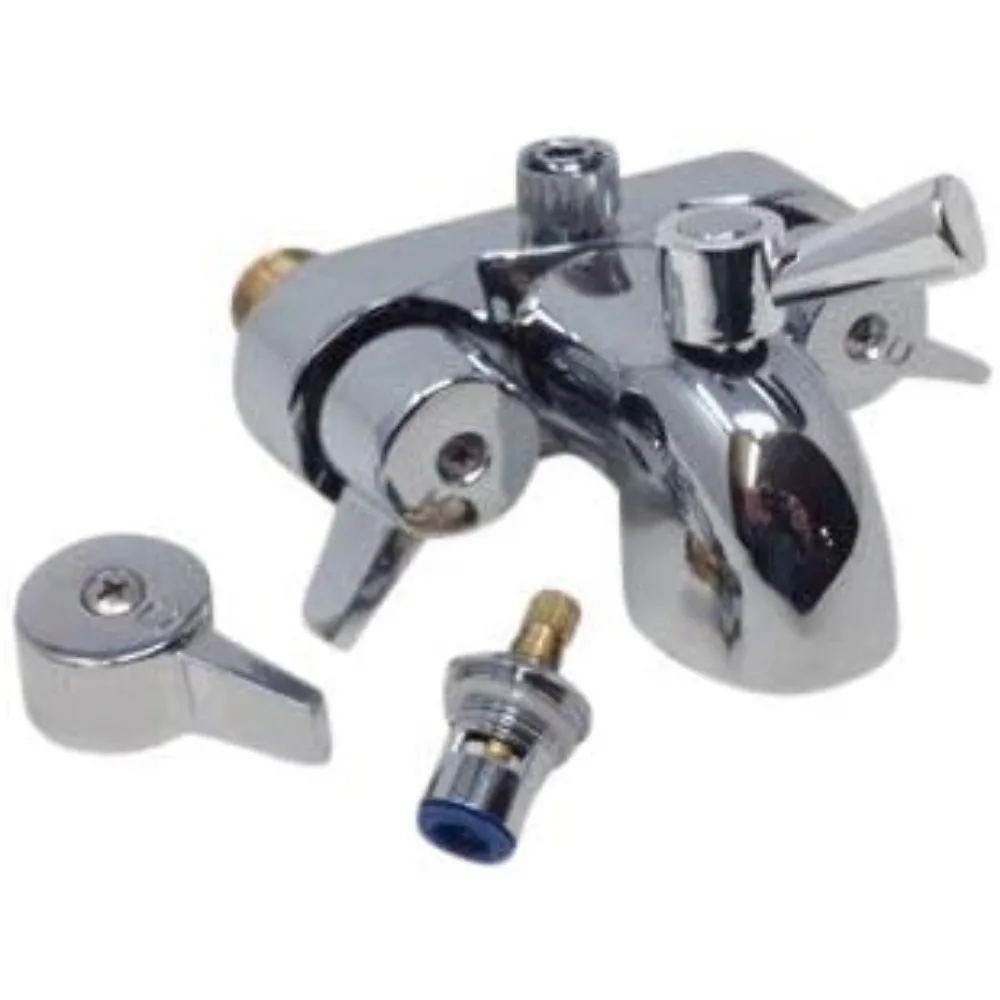 Clawfoot bath shower faucet and rectangular combination set - 3/8-8-inch chrome center diverter faucet - 3/4 "MIP connection 4