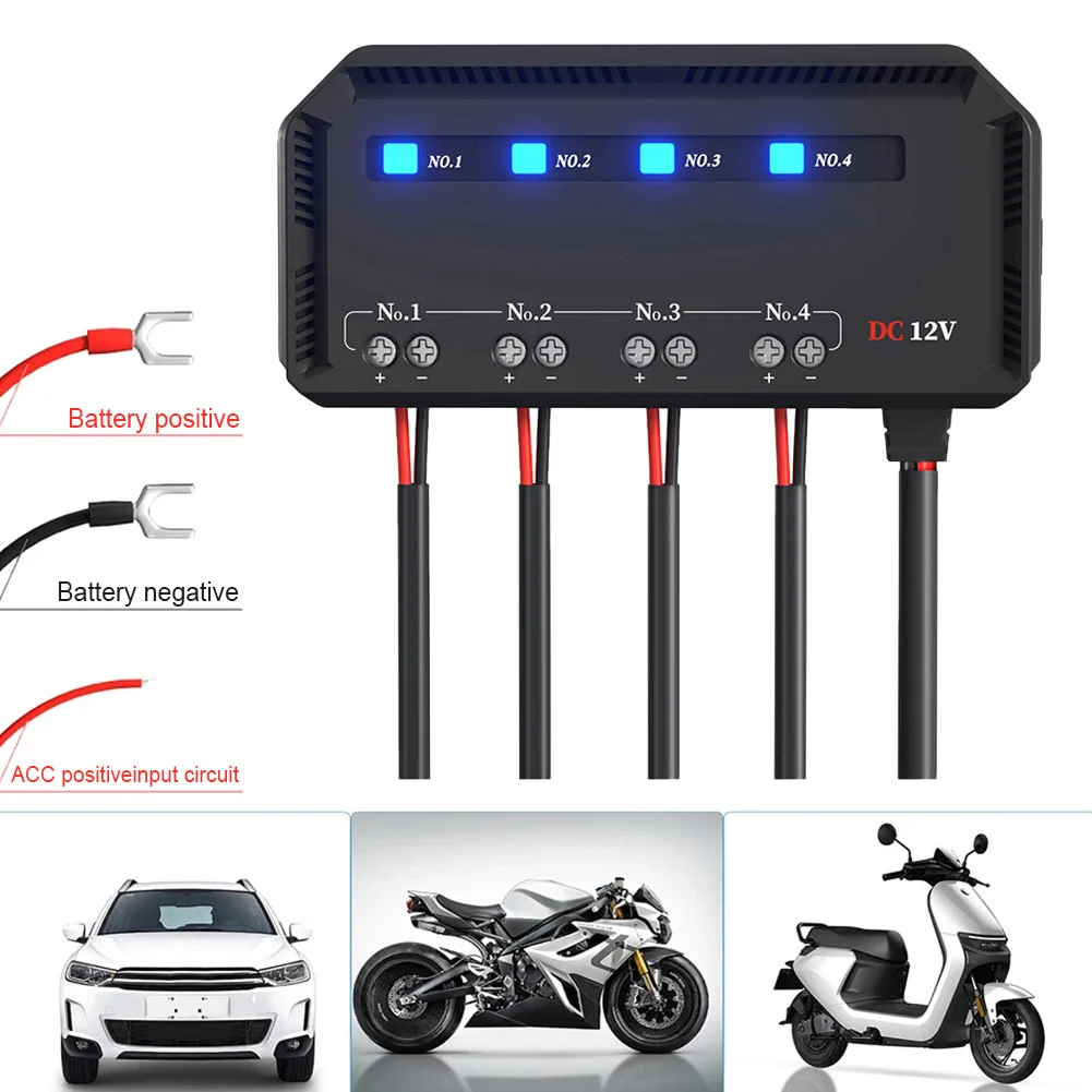 

New Universal 12V Fuse Box 20A Blade Fuse Block Car Motorcycle Block Fuse Holder With LED Indicator 4 Slots With 5A 3A 2A Fuses