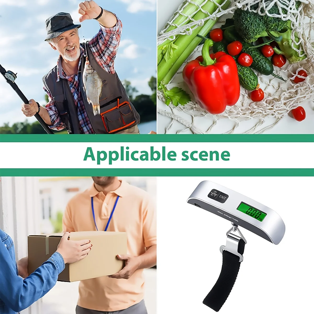 Portable Scale Digital Scale Luggage Scale Luggage Weight Scale Weighing Tools Digital Portable Handheld Suitcase Weight Travel Rubber Paint Sensor 110 Pounds Battery Included