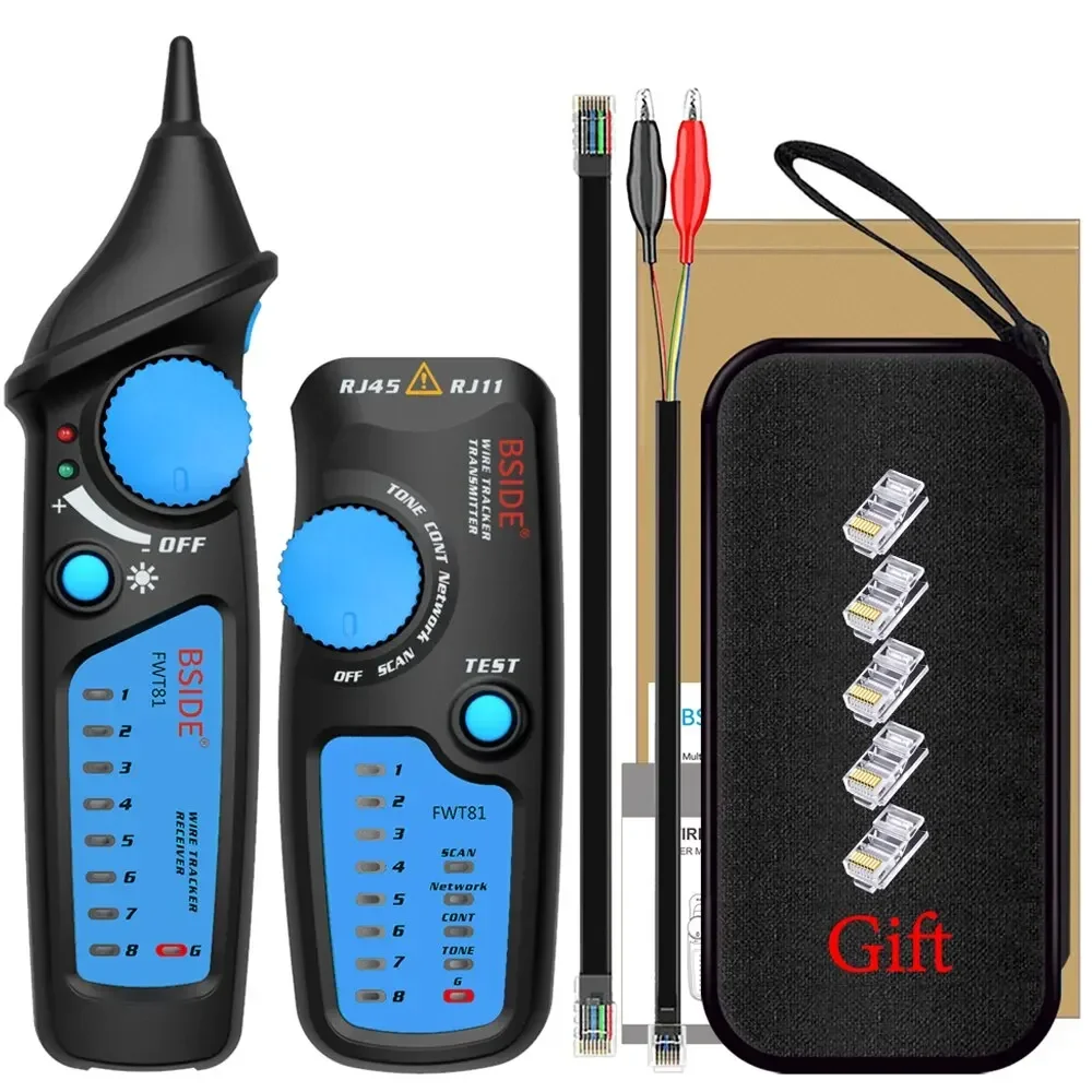 FWT81 Network Cable Tracker Detecteur RJ11/45 Lan Ethernet Phone Wire Tester Finder Telecom Tool Electric Line Finder Tester
