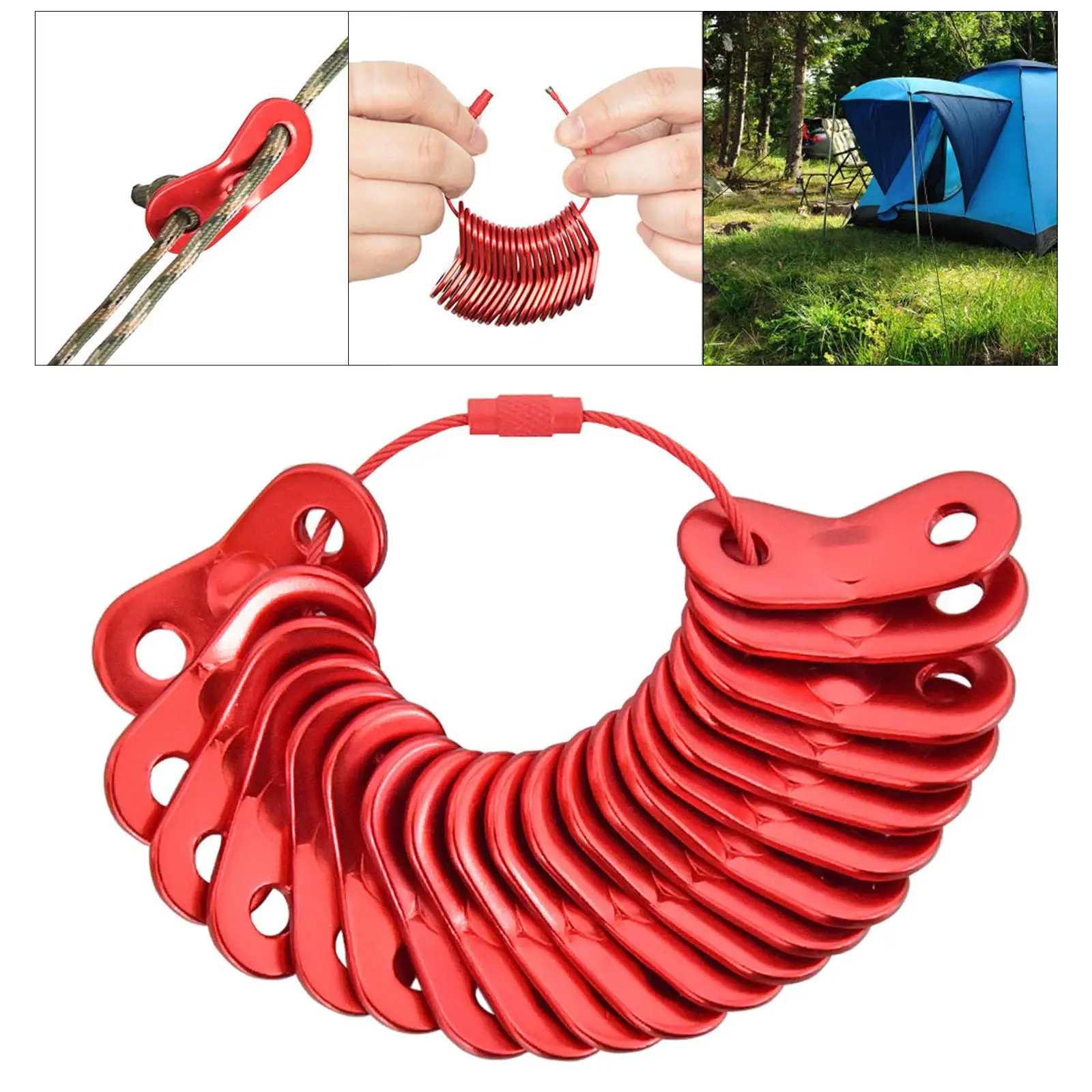 

20 Set Tent Buckle Adjustable Lightweight Anti-Slip for Outdoor Canopy Tent