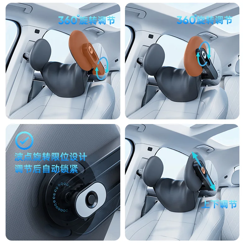 2025년형 새로운 헤드레스트, 무중력 다기능 조절 가능 메모리폼 베개, 경추 및 머리 지지 수면용 측면 베개