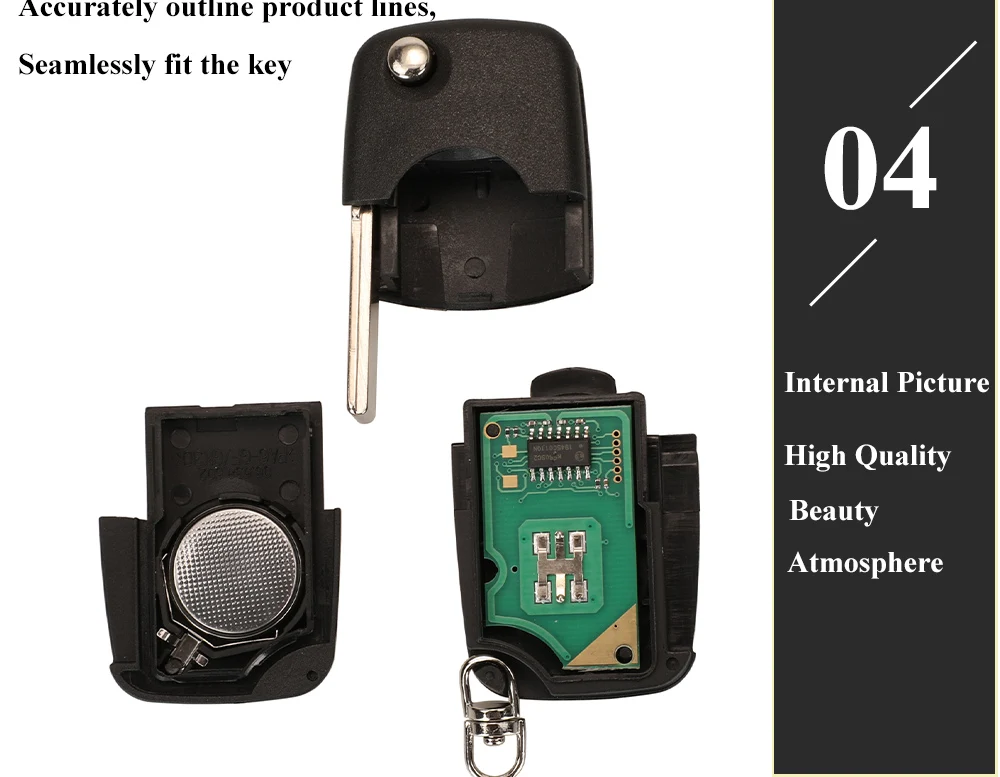 Keyforkess Chip chiave remota 433Mhz ID48 Chip per Audi A3 A4 A6 A8 TT 2 pulsante Flip pieghevole chiave dell'automobile Contol 4D0.837.231 - S0dbf49539fad4cda8510795d1fc7953f8