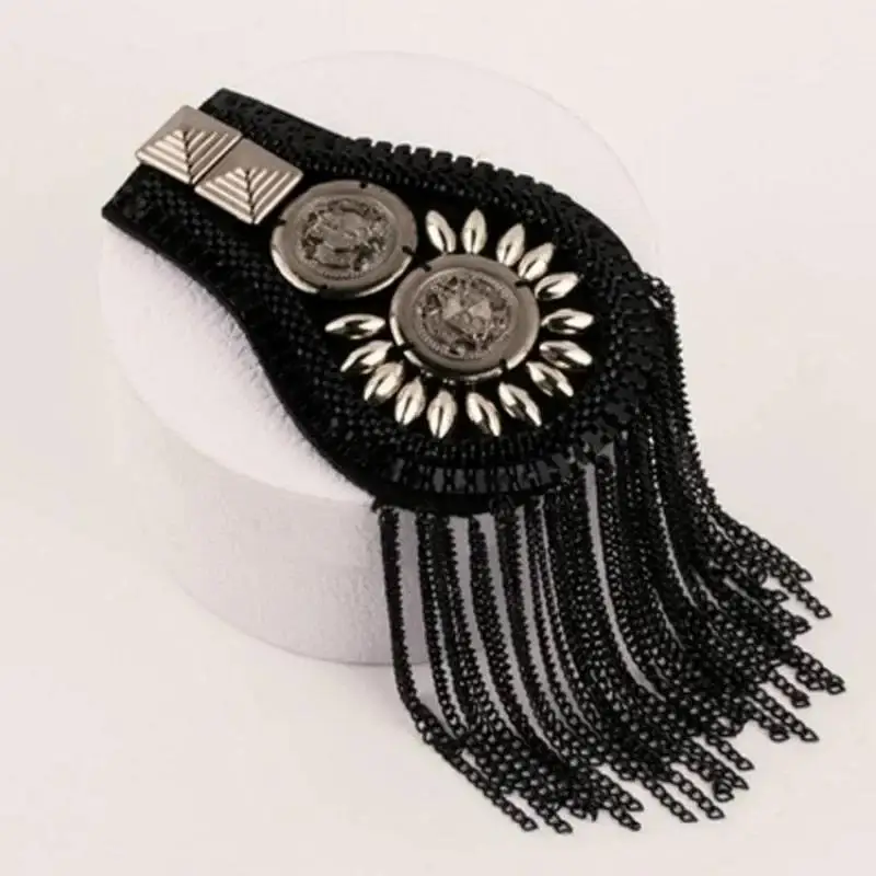 Performance Tassel Shoulder Badge Suit Dress Flower Decoration Costume Accessories Pads for Clothing