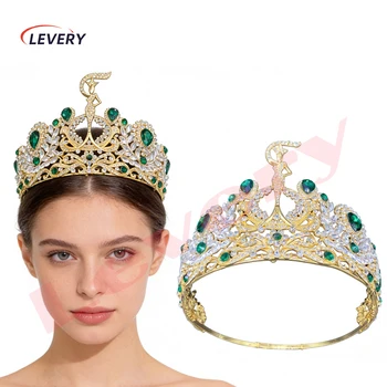 Corona alta da concorso di bellezza, tiara da sposa, accessori per capelli per sposa, damigelle, feste di compleanno, ballo di fine anno, costume di Halloween