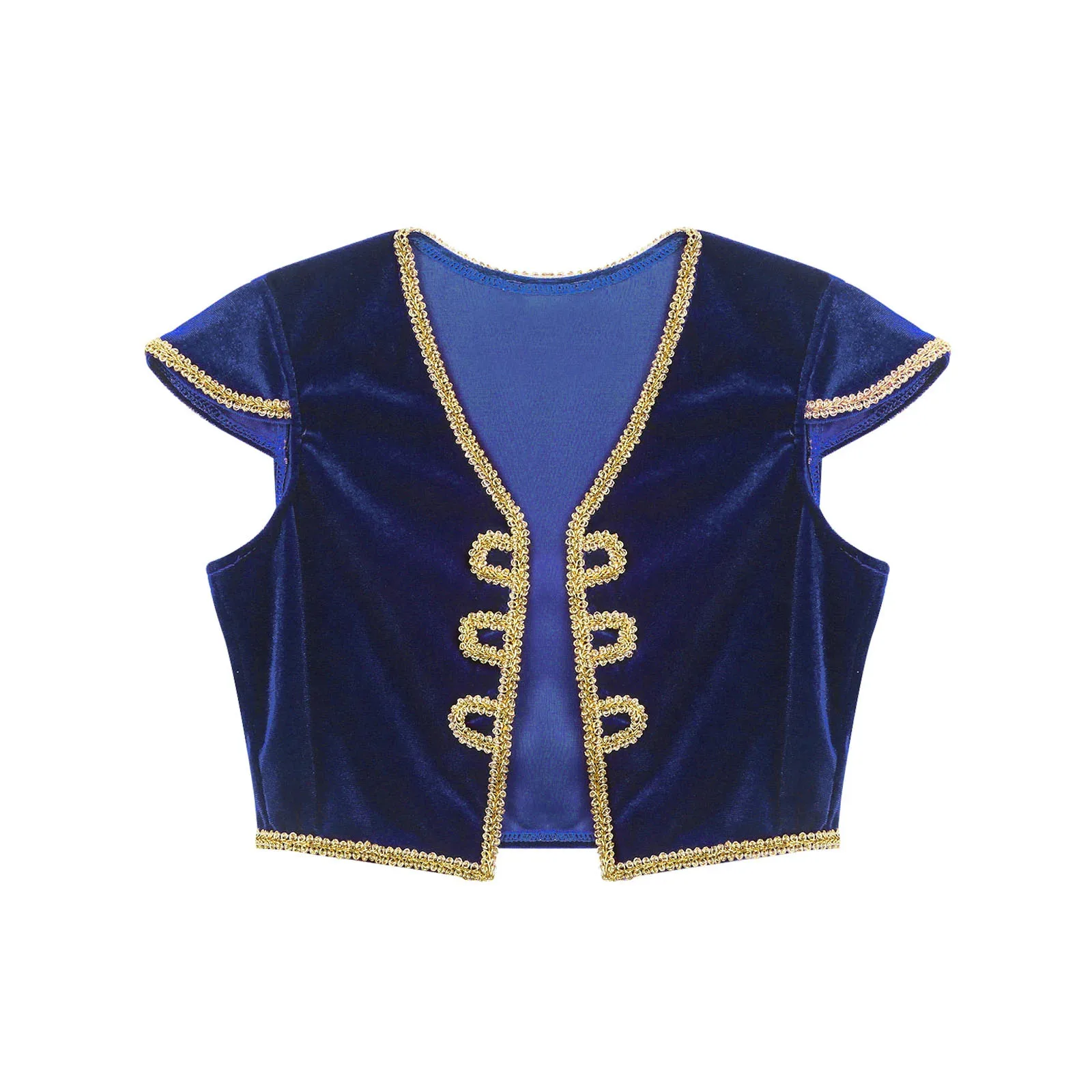 Costume da principe arabo per ragazzi, arabo persiano, gioco di ruolo di Halloween, maniche ad aletta, gilet con pantaloni Harem, abiti di carnevale - immagine 5
