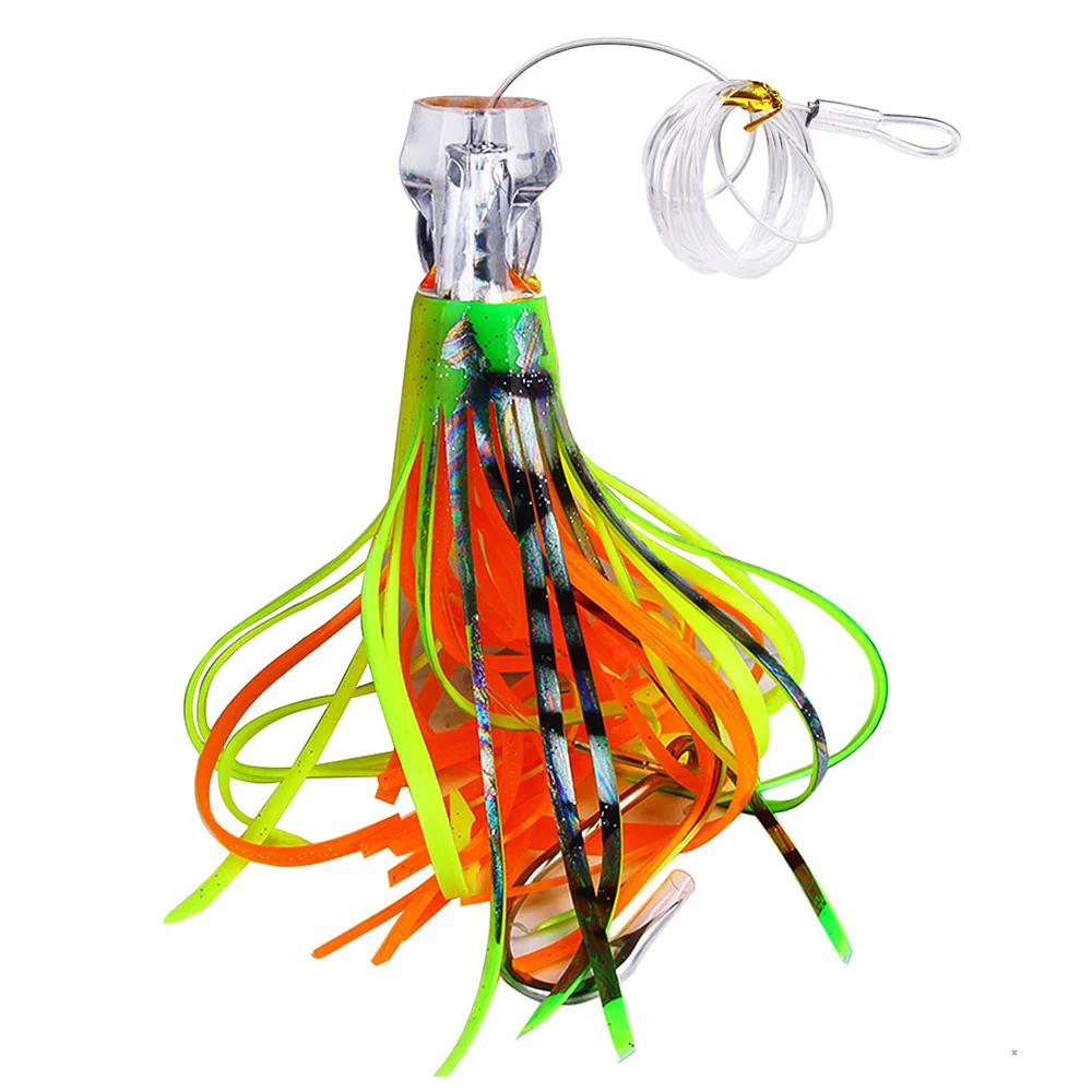 Leurre De Pêche à La Traîne Gréé Avec Jupe - Pour Thon, Marlin, Mahi-mahi - Couleurs Vert/bleu, 145g - Pêche Au Gros, Appât Plume