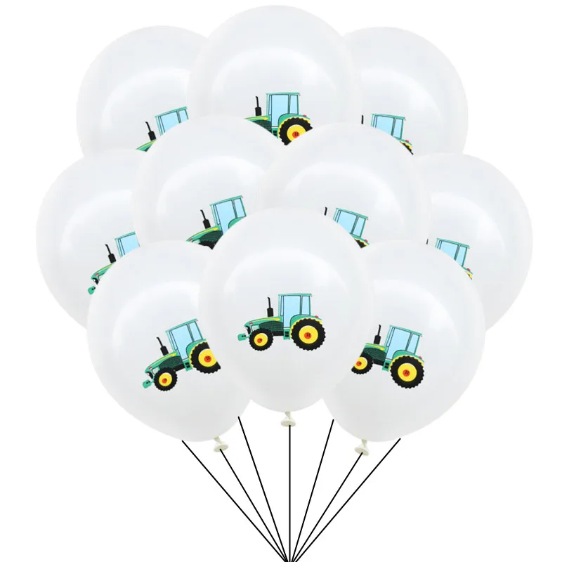 10/30Pcs Construction Tractor Theme Excavator Latex Balloons Truck Vehicle Baby Shower Kids Boys Birthday Party Supplies