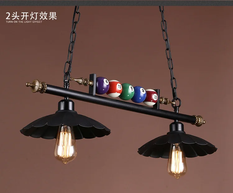 Dinning room hang lamps bar decorative wrought iron nostalgic industrial style American retro billiards chandelier hanging lights for kitchen Pendant Lights