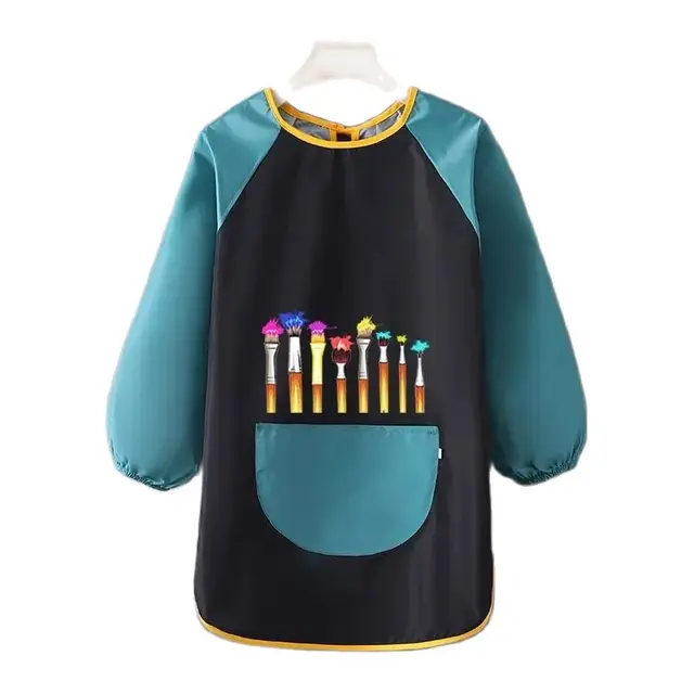 Kids Painting Waterproof Smocks Art Long Sleeve Apron For Children Clothing Painting Aprons with Pocket Uniform Birth Xmas Gifts 2