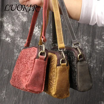 LUOKIR New Women\'s Genuine Leather Embossed Shoulder Bag 1