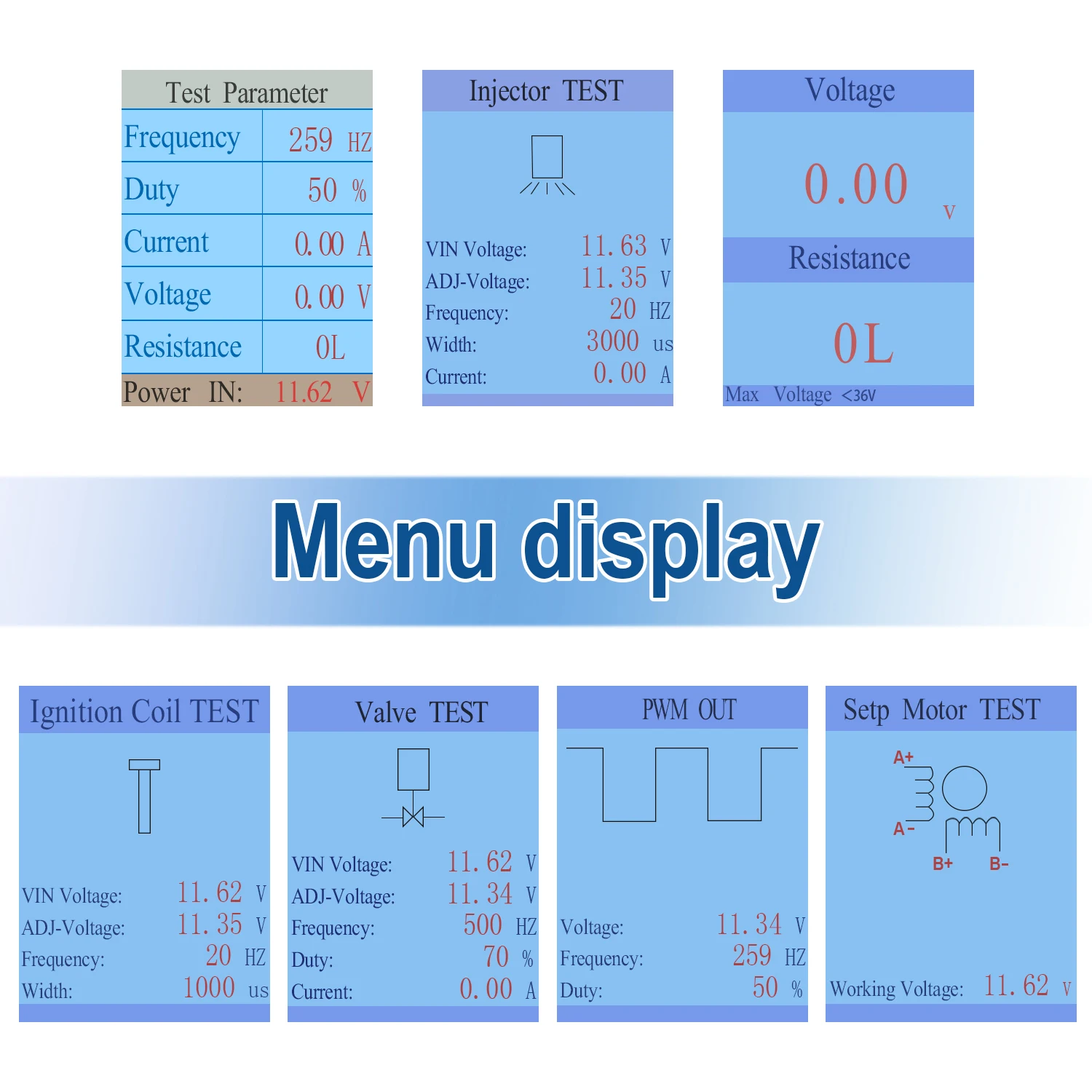 2025 NEW Auto Ignition Coil & Injector Tester – Solenoid Valve, Idling Stepper Motor, and Drive Simulator Diagnostic Tool 5