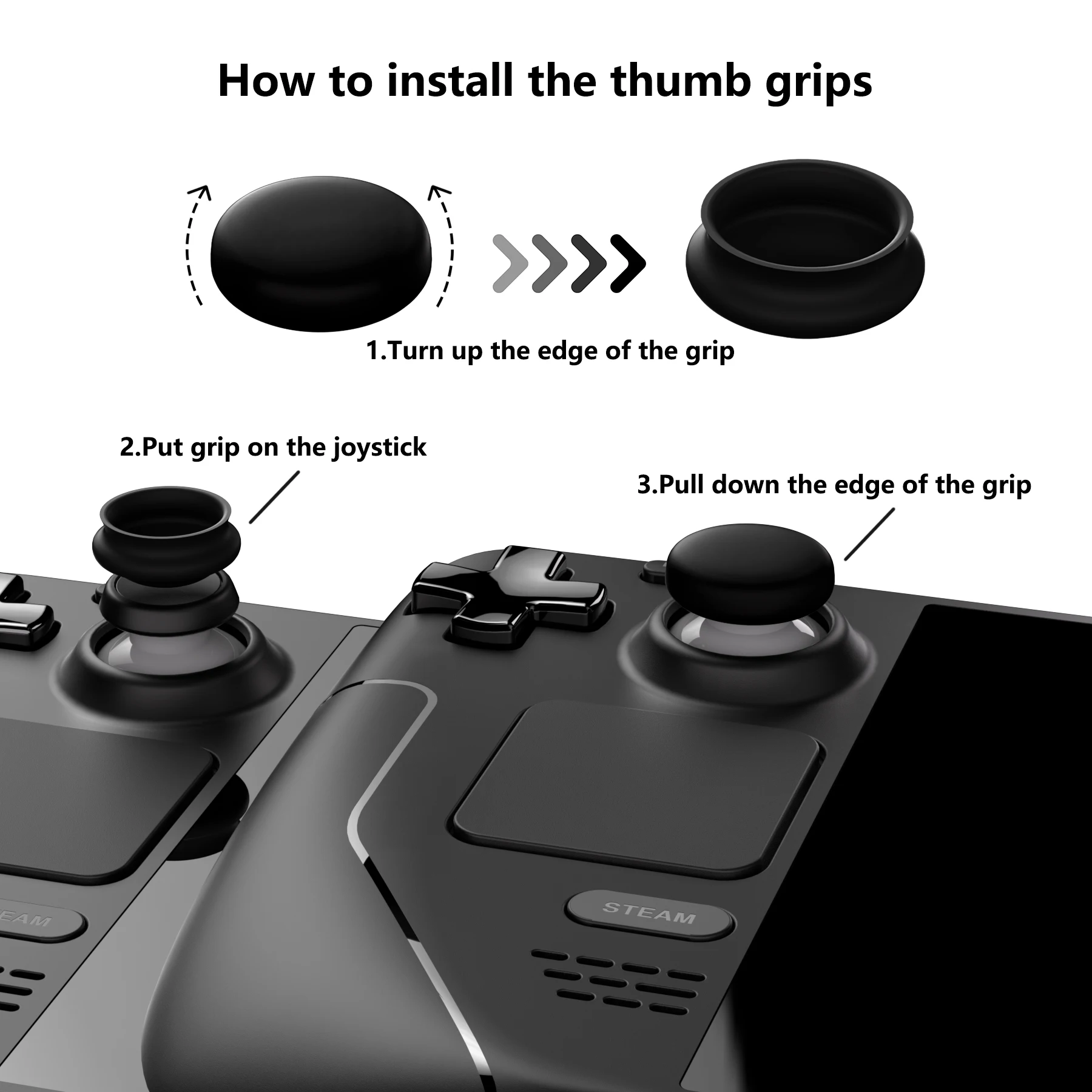 PlayVital Thumb Grip Caps for PS5/4 Controller, Silicone Analog