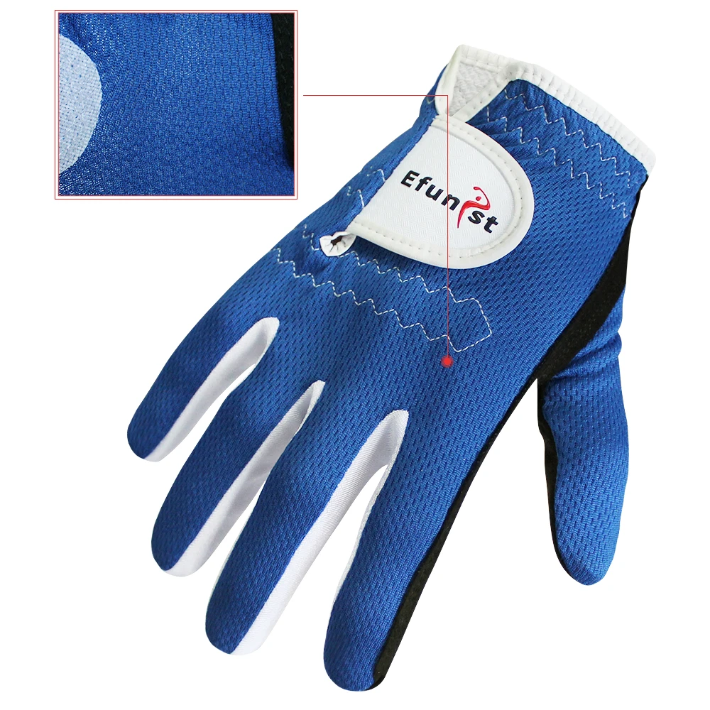 1 Pair Golf Gloves Kids Junior Children Left Hand Right Hand Rain Grip 3D Performance Mesh Non-slip Micro Soft Fiber 5