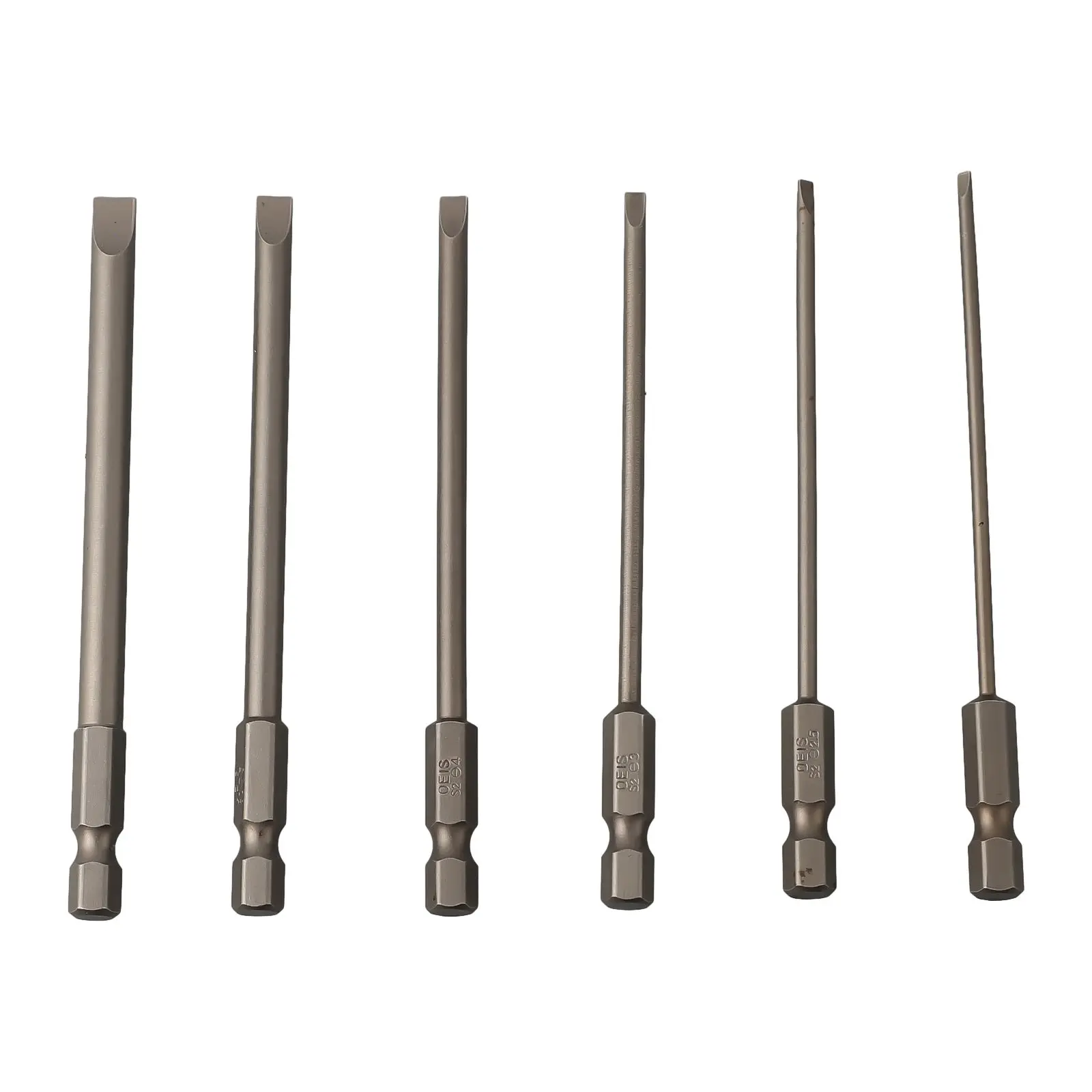 

6pcs SL2-SL6 Slotted Screwdriver Bits Set Alloy Steel Bits For Hand Drill 100mm Hexagonal Handle Electric Screwdriver