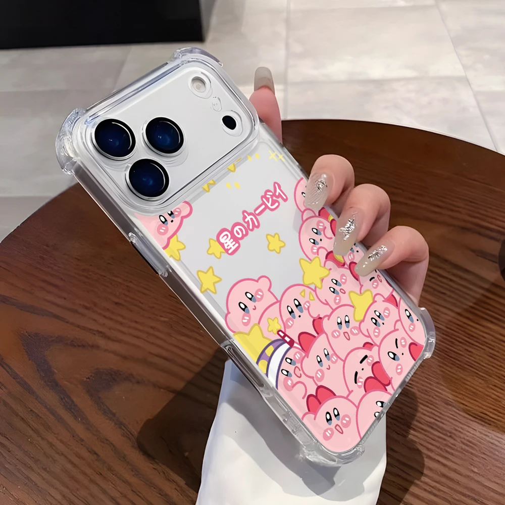 Pink K-Kirbys Phone Case for Samsung Galaxy S26 S25 S24 S23 S22 S21 S20 FE Ultra Plus 5G Soft Anti Drop Cover