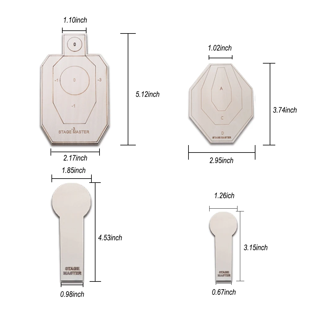 IPSC/IDPA Dry Fire Target Set Shooting Targets Long-Distance Simulation Mini Target Suitable for Rubber Guns and Laser Guns