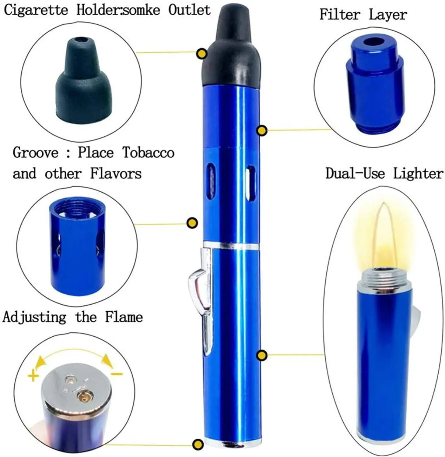 Lighters Portable Metal All in One Pipe Built-in Detachable Inflatable kerosene lighter bbq lighter butane gas lighter cigarette lighter