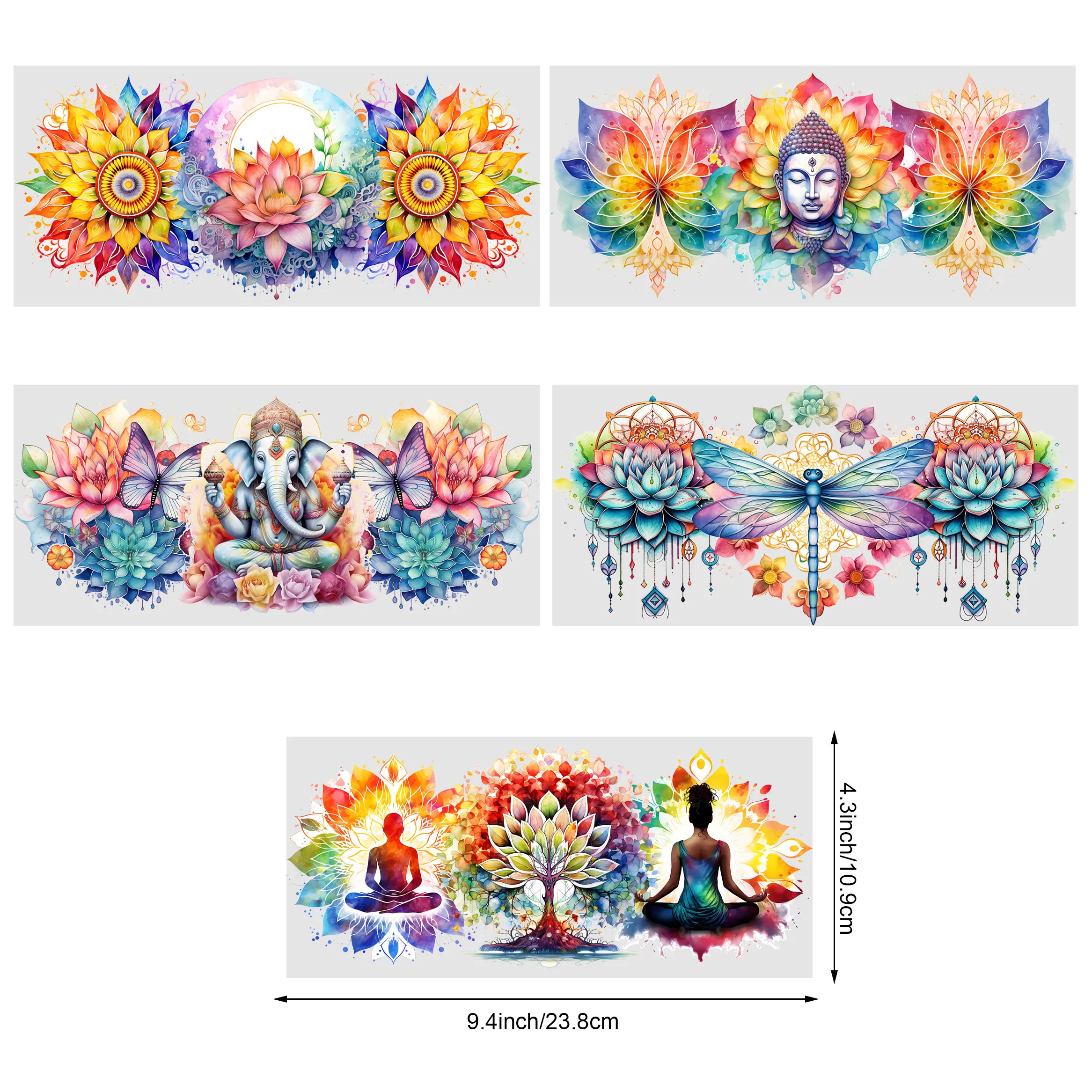 UV DTF Wrap Transfer 5 Sheets Vesak Day for 16oz Glass