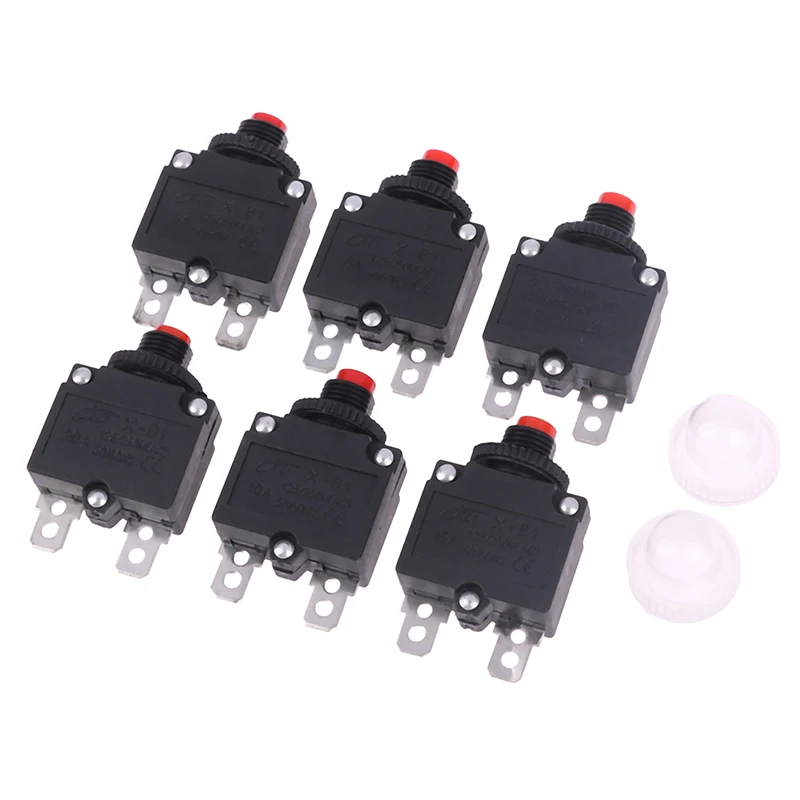 Thermal Switch Circuit Breaker Overload Protector 5A 6A 8A 10A 15A 20A Overload Switch Protector Fuse