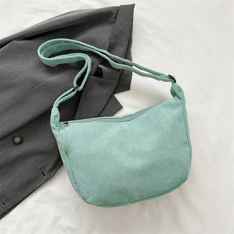 Bolso de hombro de pana, bandolera minimalista, bolsos de mujer
