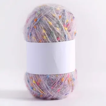 Rainbow Color Dot Mohair Yarn 1