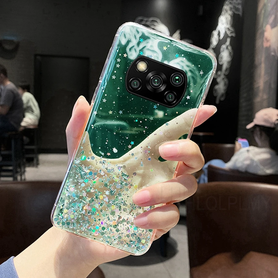 Custodia Glitter Per Poco X5 / Redmi Note 12 5G - Silicone Morbido TPU Con Paillettes Trasparenti - 4