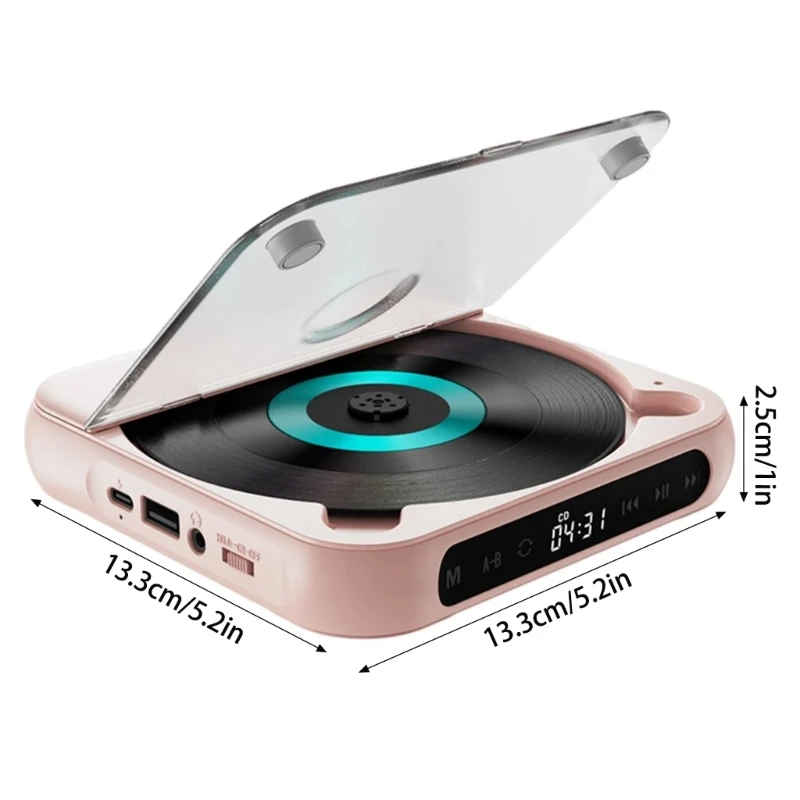 플레이어 호환 Discman 플레이어 USB AUX 재생 내장 1200mAh 배터리 LCD 디스플레이 Walkman 플레이어