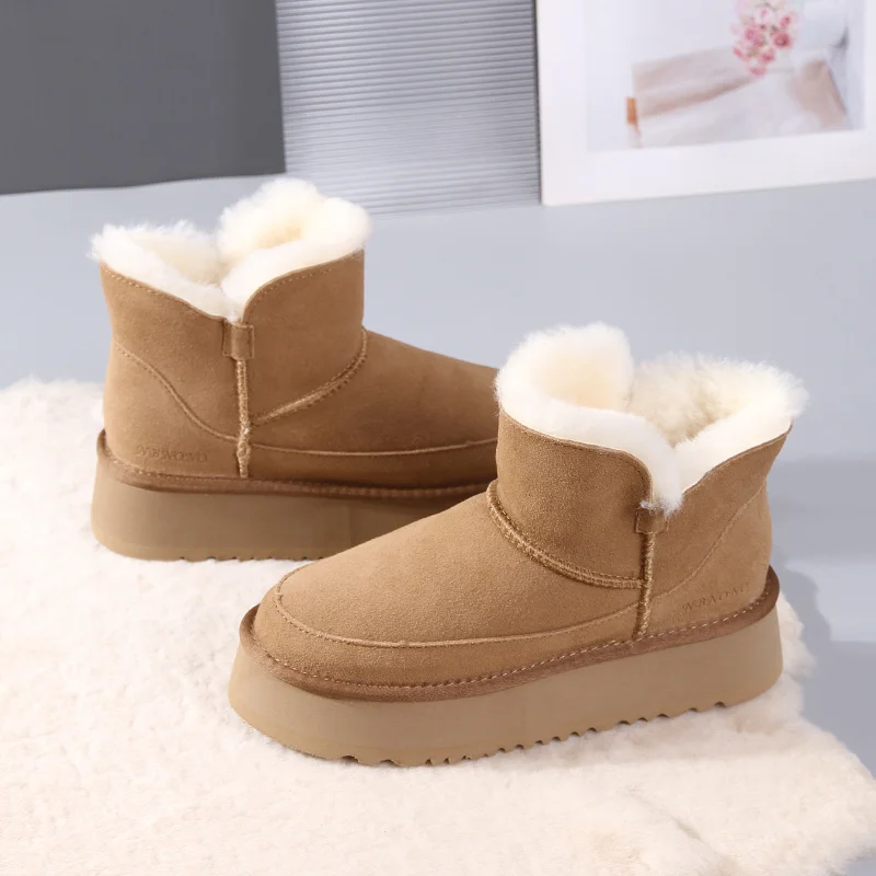 Ankle Boots Platform Women's Snow Boots Suede Plush Thermal Casual Shoes 2023 Winter Thick Gothic Fashion Shoes Women's Boots