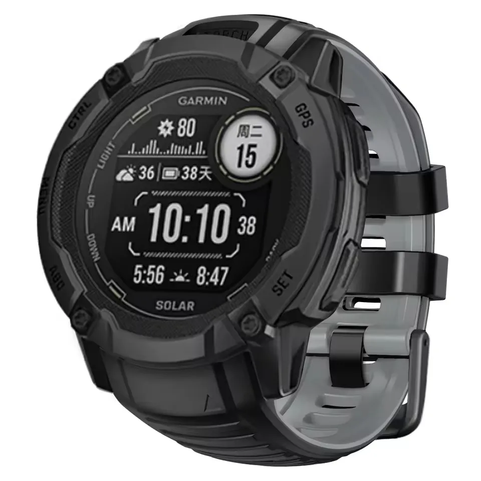 Premium 26mm No-Gap Silicone Strap for Garmin Instinct 2X Solar - Tactical Edition Watch
