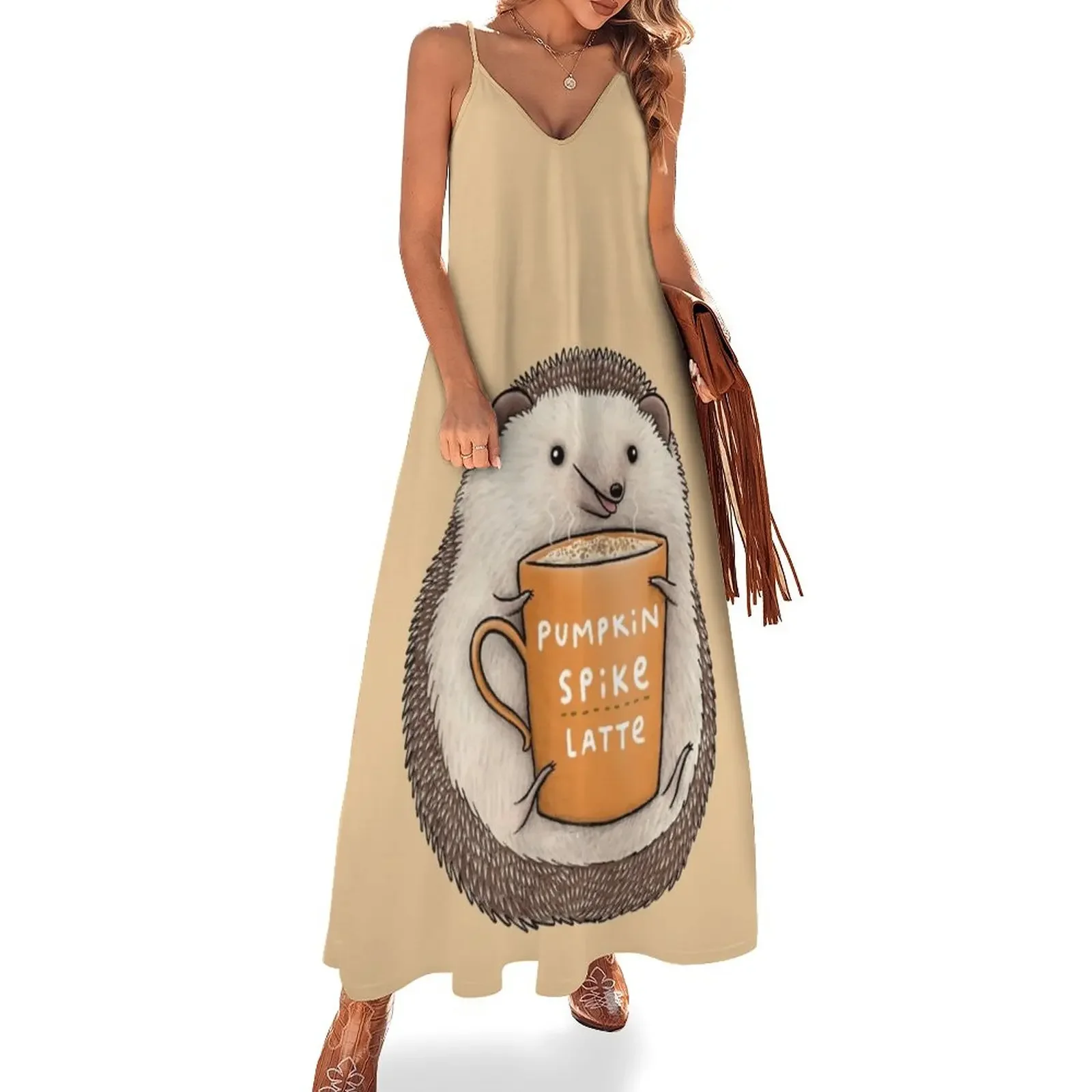 

Pumpkin Spike Latte Sleeveless Dress Long dress woman long dress women summer