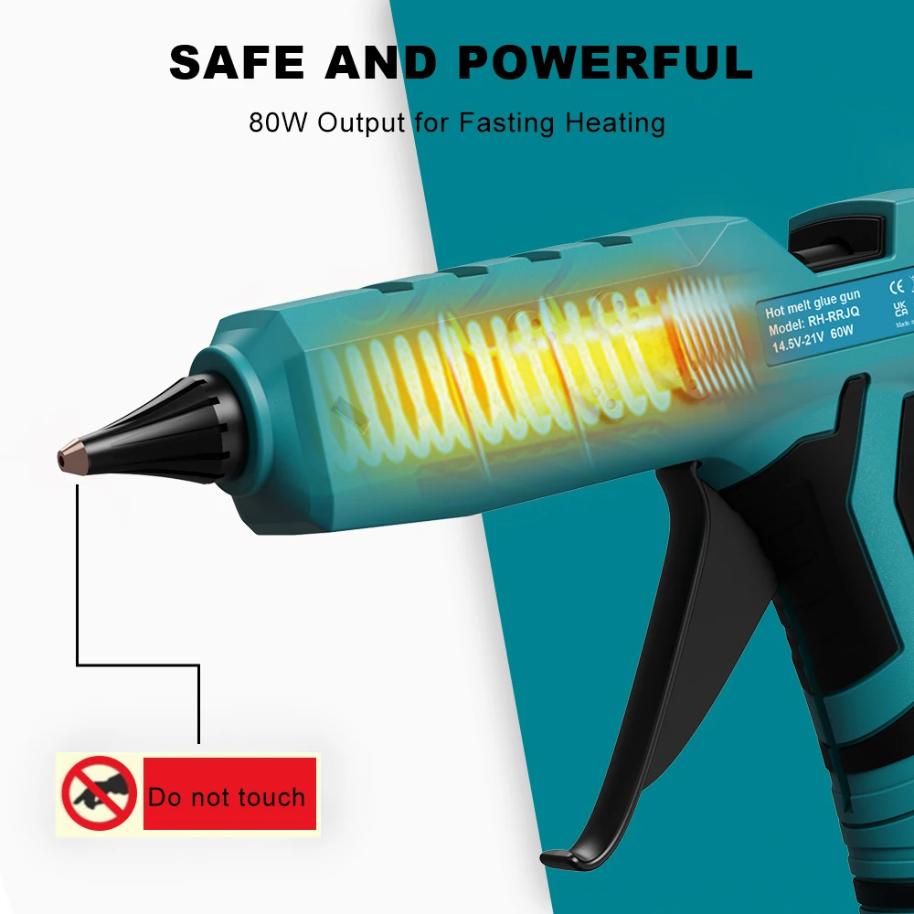 Hot Air Gun Heat Gun Mellif 80W Cordless Hot Glue Gun for Makita 18V LXT Battery BL1830 BL1840 Full Size DIY Electric Heat Repair Tool