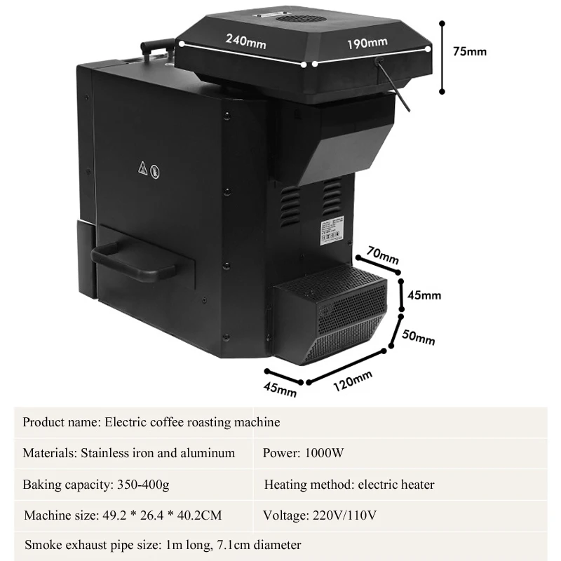 

Smokeless Coffee Roaster Electric Coffee Beans Roast Machine Small Coffee Roasting Machines For Commercial Use