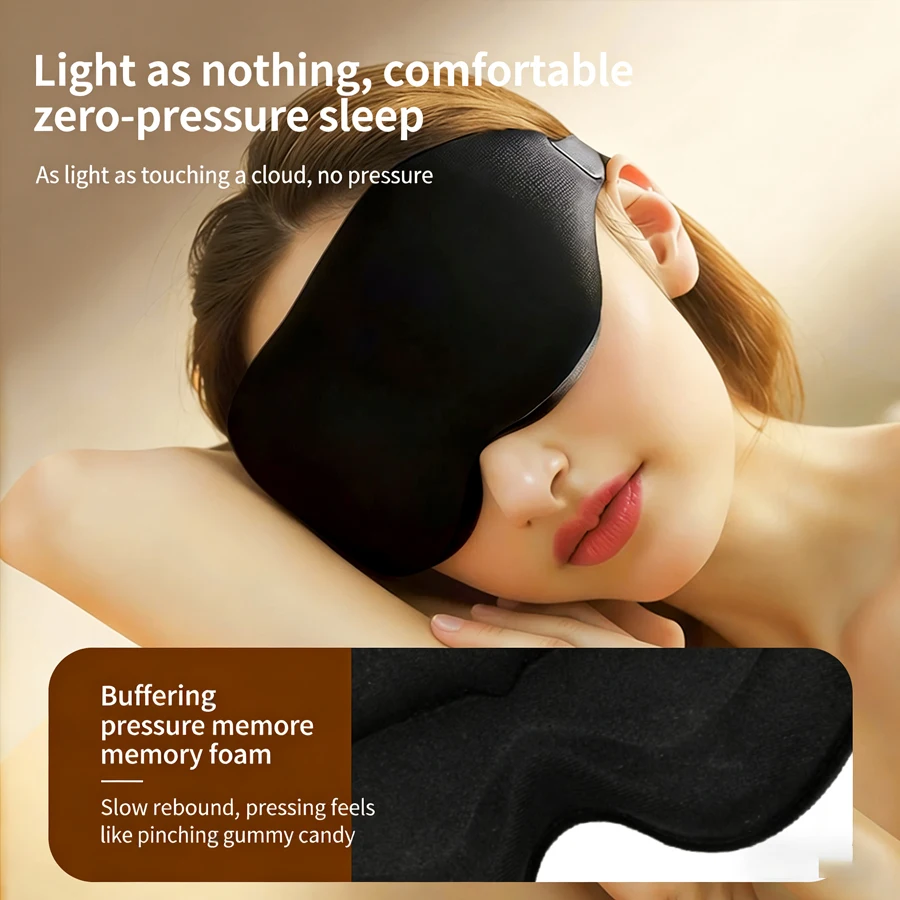 Luxurious 3D Memory Foam Sleep Eye Mask - Ultimate Light Blocking Night Blindfold
