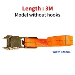 Heavy - Duty Elastic Ratchet Strap with Hooks for Secure Cargo Fastening (No hook style 3 mete)