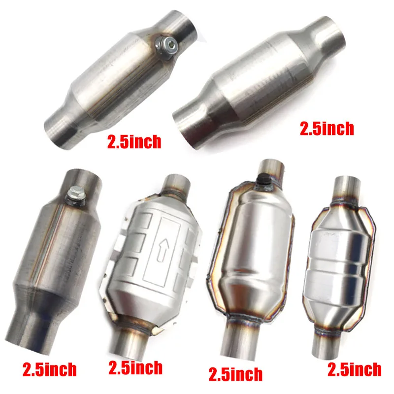 2563mmUniversalCatalyticConverterHighFlowStainlessSteelExhaustwGuardShield