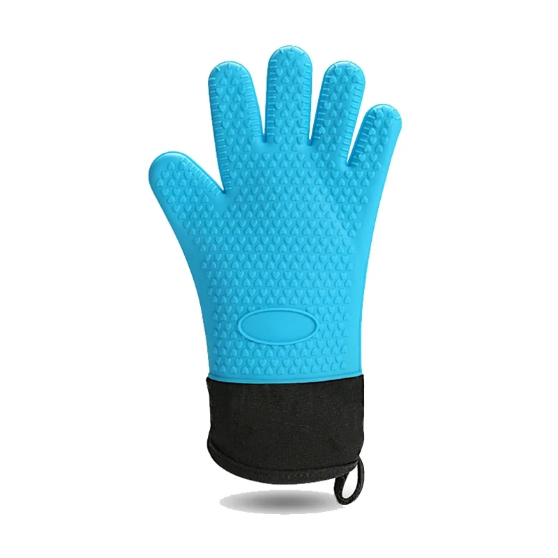 Double Layer Oven Gloves Heat Resistant Baking Gloves with Silicone and Cotton Kitchen Gloves Flexible Oven Mitts for Microwave