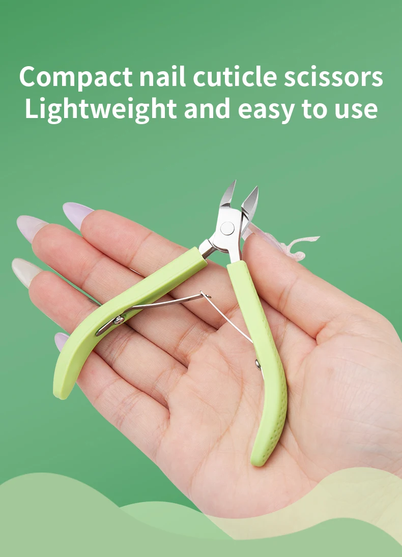 New Nail Cuticle Scissors Manicure Remover Dead Skin Nippers Stainless Steel Cuticle Cutters Fingernail Clipper Silicone Handle